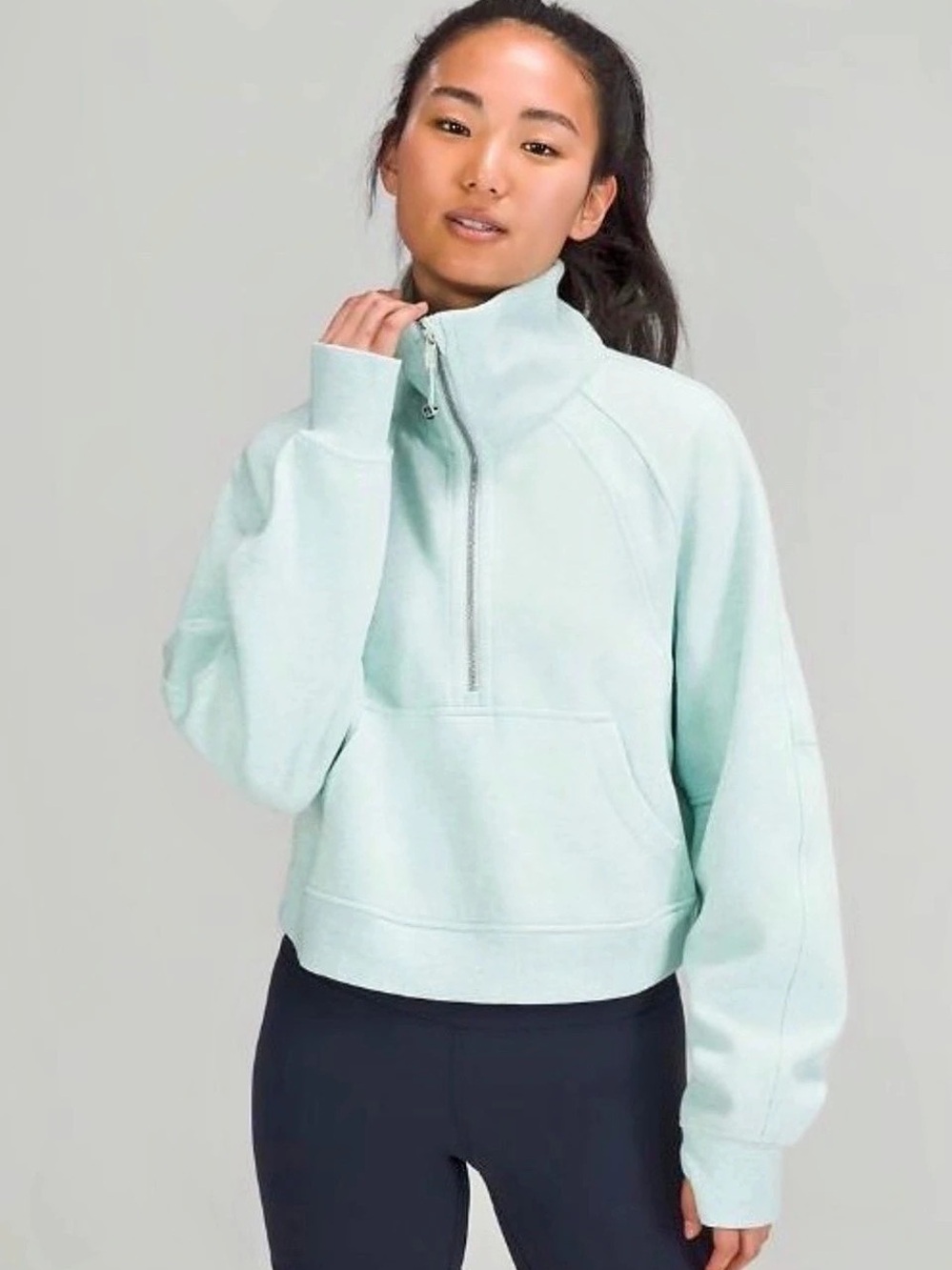 lululemon Scuba Oversized 1/2 Zip Hoodie Green XS/S